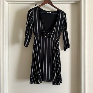 Amuse society  mini black/white striped dress size XS